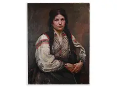 Bohumír Číla, Woman in a Folk Dress, 1913, Oil on canvas