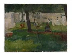 Antonín Slavíček, Laundress, Around 1900, Oil on cardboard