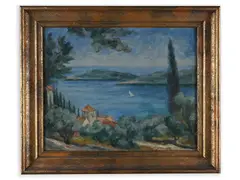 Karol Molnár, Bay by the Sea, 1936, Oil on canvas