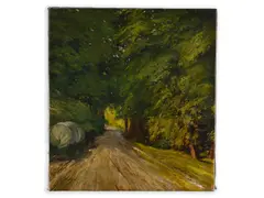 Karel Langer, Alley with a Wagon, Around 1910, Oil on canvas