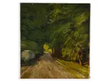 Karel Langer, Alley with a Wagon, Around 1910, Oil on canvas