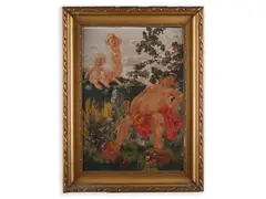 Karel Stroff, Drunken Bacchus, Late 19th/early 20th century, Oil on canvas on cardboard