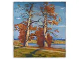 Karel Jan Sigmund, Trees Near the Pond, First half of 20th century, Oil on canvas