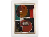 Otakar Schindler, Two Faces, 1963, Oil on hardboard