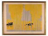 André Brasilier, Riders in Autumn, 1960s, Lithograph, paper