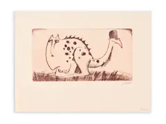 Adolf Born, Naked Kitten, Around 2000, Drypoint, etching, paper