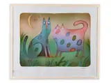 Adolf Born, Two Cats, Around 2000, Lithograph, paper