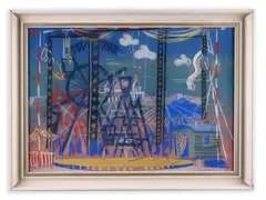 František Tröster, Scenic Design II., 1960s, Pastel, acrylic, paper