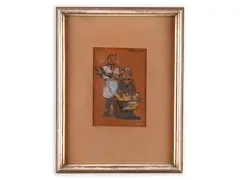 Adolf Zábranský, Children in Spring, Second half of the 20th century, Ink, pastel, paper