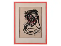 Karel Svolinský, Woman with a Wreath, 1946, Ink, watercolour, paper