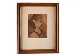 Rudolf Kremlička, Woman in a Corset, 1919, Ink and wash drawing