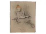 Karel Špillar, Drawing Girl, 1899, Charcoal, pastel, paper