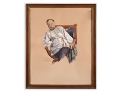 Rudolf Kremlička, Portrait of Antonín Dobiáš, 1909, Watercolour, pencil, paper