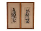Hanuš Schwaiger, Man and a Woman in Folk Dress, 1890, Drypoint on paper