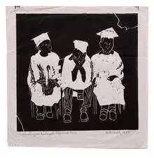 Ruth G. Waddy, Graduating from Kindergarten to First Grade, 1982, Linocut on paper