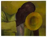 Jonathan Scott, Trumpet Player, Oil on canvas laid on board