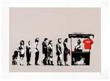 Festival (Destroy Capitalism) by Banksy, 2006, Color screenprint on Arches 88 paper, sold Feb 2020