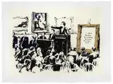 Morons (LA Edition) by Banksy, 2006, Color screenprint on Arches 88 paper, sold Feb 2020