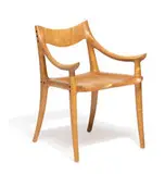Armchair by Sam Maloof, Fiddleback maple and ebony, sold Feb 2020