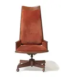 Executive chair by Sam Maloof, Walnut and upholstery, sold Feb 2020
