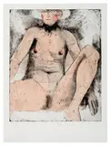 Jim Dine, Etching Lesson (from Eight Sheets from an Undefined Novel, State II), 1979, Etching, soft-ground etching, and aquatint with hand painting in oil on Rives BFK paper