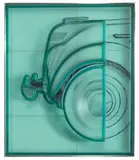 Claes Oldenburg, Profile Airflow - Test Mold, Front End, 1968-1972, Cast-polyurethane relief over screenprint on Plexiglas installed in a welded aluminum frame