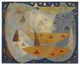 Oskar Fischinger, Egyptian, 1944, Oil on Celotex panel