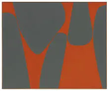 Lorser Feitelson, Magical Space Forms, 1962, Oil and enamel on burlap