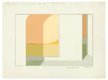 Helen Lundeberg, Untitled (Study), 1982, Acrylic on paper