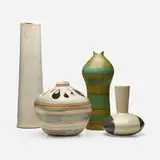 Russel Wright and Glidden Pottery, Collection of four vases, c. 1950, glazed stoneware