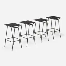 Allan Gould, Barstools, set of four, c. 1955, powder-coated steel, cotton cord