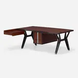 Ico Parisi, Desk, c. 1958, rosewood, mahogany, aluminum