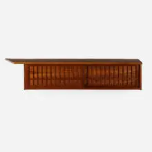 Gino Russo, New Hope style wall-hanging cabinet, c. 1965, walnut