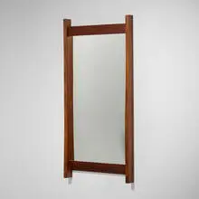 Gino Russo, Wall mirror, c. 1977, walnut, mirrored glass