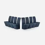 Eric Jourdain, Dining chairs from The Bridge, set of eight, c. 2002, leather upholstery, enameled tubular steel