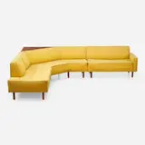 attribution Harvey Probber, Sectional sofa and table, c. 1957, upholstery, oak