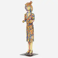 Viola Frey, Untitled (from the Grandmother Dress series), 1982, hand-built and glazed earthenware, steel