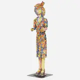 Viola Frey, Untitled (from the Grandmother Dress series), 1982, hand-built and glazed earthenware, steel