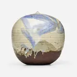 Closed Form by Toshiko Takaezu, c. 1982, glazed stoneware, sold Jun 2024
