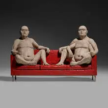Lars Calmar, Before and After, c. 2009, glazed stoneware, metal