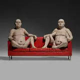 Lars Calmar, Before and After, c. 2009, glazed stoneware, metal