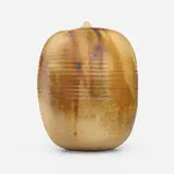 Closed Form (with rattle) by Toshiko Takaezu, c. 1980, anagama-fired stoneware, sold Jun 2024