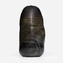 Large Closed Form by Toshiko Takaezu, c. 1985, glazed porcelain, sold Jun 2024