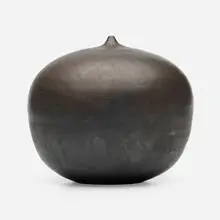 Closed Form by Toshiko Takaezu, c. 1968, glazed porcelain, sold Jun 2024