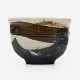 Tea bowl by Toshiko Takaezu, c. 1980, raku-fired glazed earthenware, sold Jun 2024