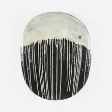 Oval by Jun Kaneko, 2003, glazed stoneware, sold Jun 2024