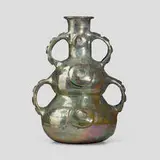 Beatrice Wood, Three Button Bottle vase, 1984, lustre-glazed earthenware