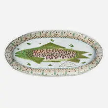 Mara Superior, A Salmon, 1985, porcelain, ceramic oxides, underglaze, glaze