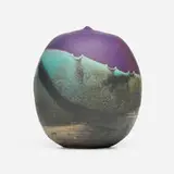 Ocean Edge by Toshiko Takaezu, c. 1995, glazed porcelain, sold Jun 2024