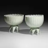 Cliff Lee, Celadon bowls on stands, set of two
